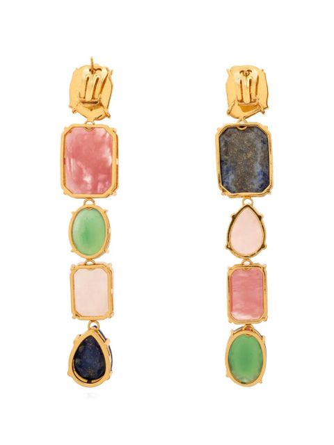 Balmain gemstone-embellished drop earrings - Gold