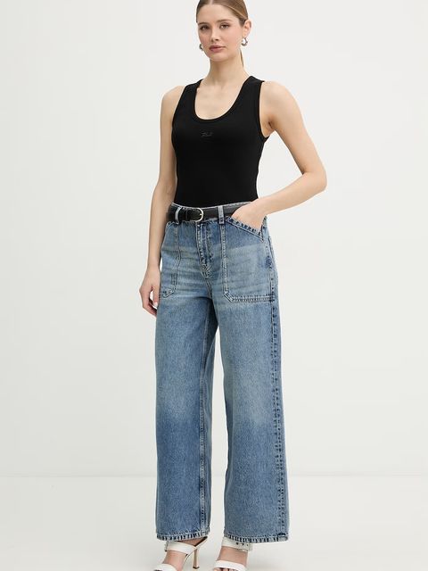 Karl Lagerfeld top damski bawełniany z elastanem - zdjęcie produktu nr 1