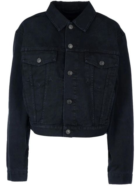 Balenciaga cropped denim jacket - Black
