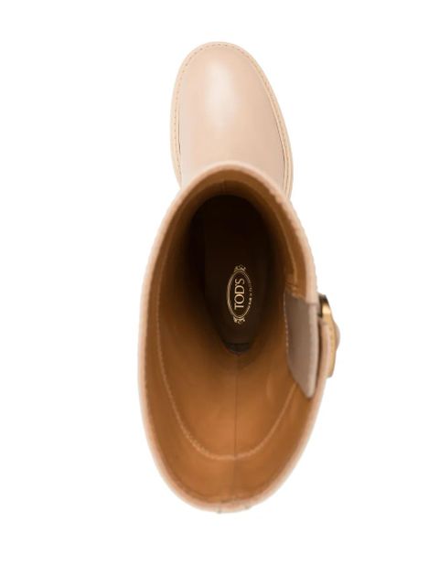 Tod's buckle-detail leather boots - Neutrals