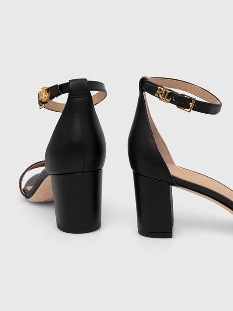 Lauren Ralph Lauren sandały skórzane Logan kolor czarny 802927949001