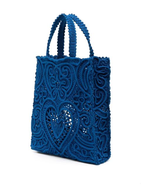 Dolce & Gabbana medium Beatrice cordonetto-lace tote bag - Blue
