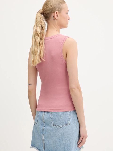 Tommy Jeans top kolor różowy DW0DW20673