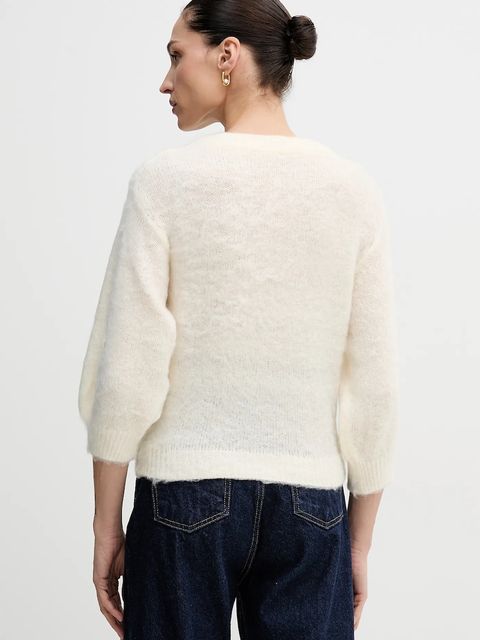 United Colors of Benetton sweter z dodatkiem moheru damski kolor beżowy 1VAAD10F4