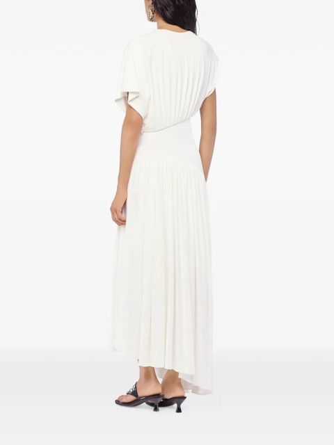 Rabanne textured ruched midi dress - White