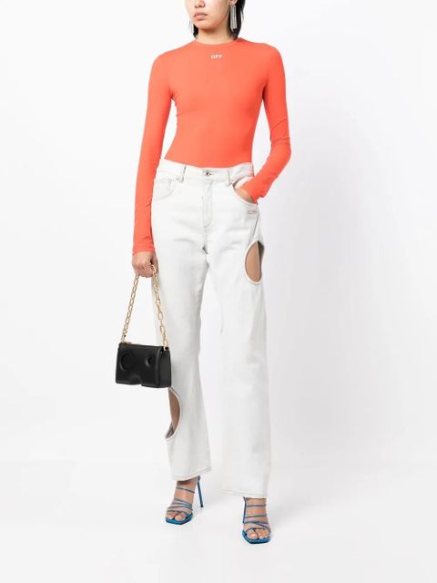 Off-White logo-print long-sleeve top - Orange - zdjęcie produktu nr 2