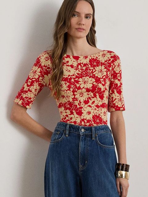 Lauren Ralph Lauren t-shirt basic damski z bawełną - zdjęcie produktu nr 1