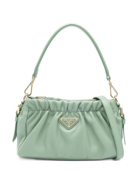 Prada triangle-logo tote bag - Green - zdjęcie produktu nr 1