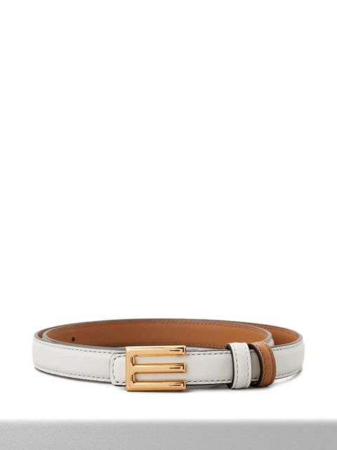 ETRO logo-buckle leather belt - White