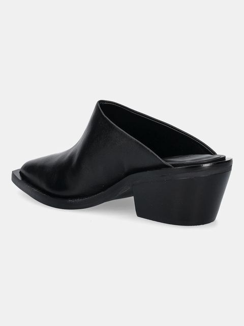 Answear.LAB botki skórzane kolor czarny na słupku