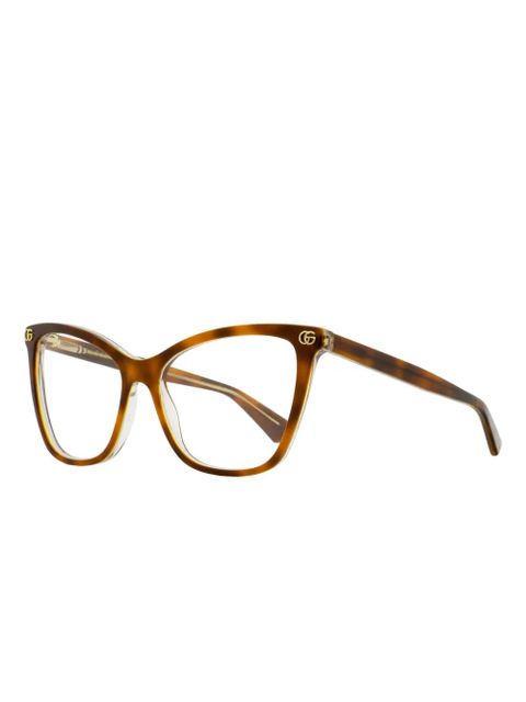 Gucci Eyewear logo butterfly-frame glasses - Brown - zdjęcie produktu nr 2