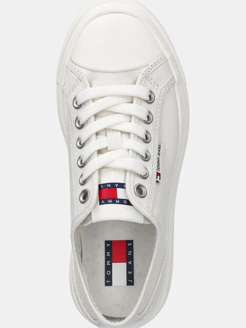 Tommy Jeans tenisówki FOXING FLATFORM LC kolor biały EN0EN02736