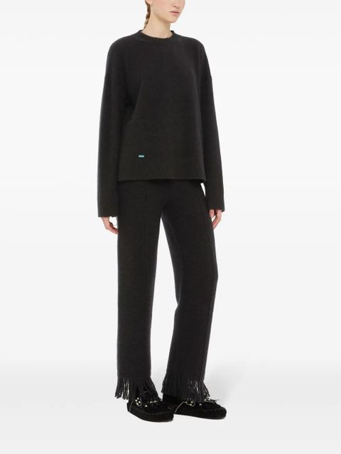 Alanui ribbed-edge cashmere-blend jumper - Black