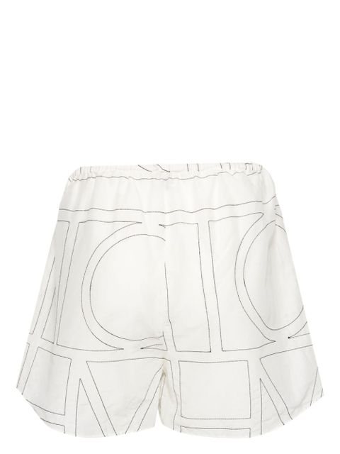TOTEME monogram-embroidered shorts - White - zdjęcie produktu nr 2