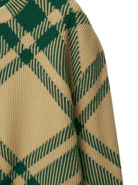 Burberry check-pattern wool-blend cardigan - Neutrals