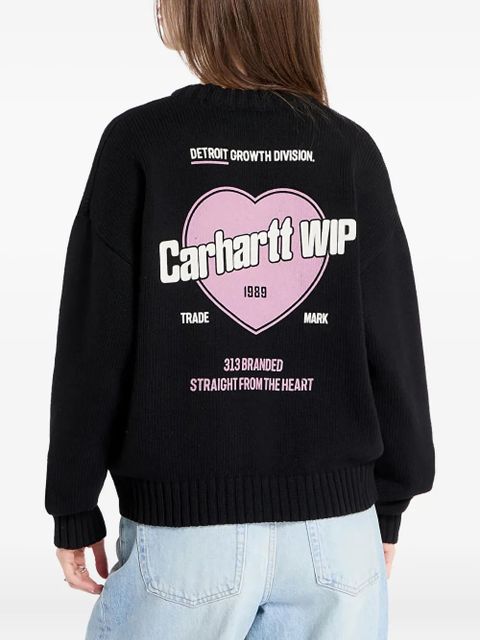Carhartt WIP logo-detail heart-print sweater - Black