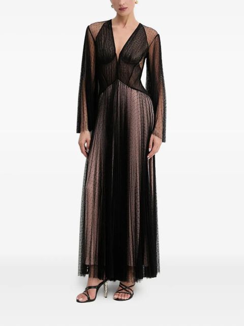 TWINSET pleated polka-dot mesh dress - Black - zdjęcie produktu nr 1