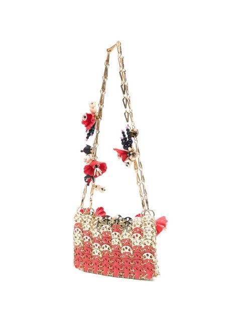 Rabanne nano 1969 floral-appliqué chain shoulder bag - Red - zdjęcie produktu nr 2