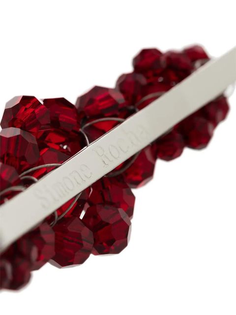 Simone Rocha x Browns 50 large floral bead embellished hair clip - Red