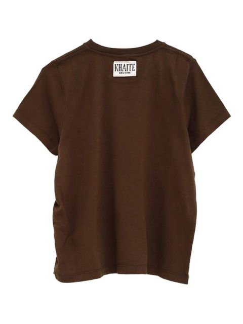 KHAITE short-sleeve crew-neck T-shirt - 918 BARK BROWN
