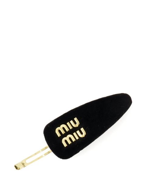 Miu Miu lettering hair clip - Black