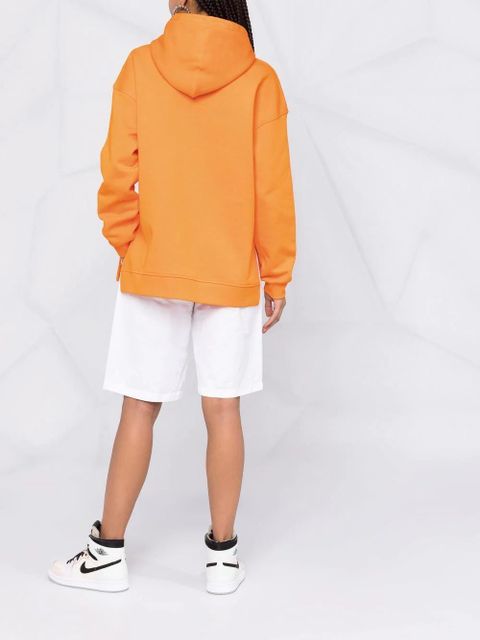 GANNI logo-embroidered hoodie - Orange