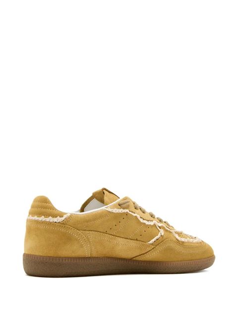 ALOHAS lace-trimmed suede sneakers - Yellow