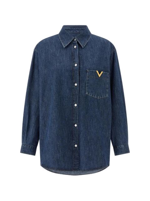 Valentino Garavani v-gold pocket shirt - Blue - zdjęcie produktu nr 1