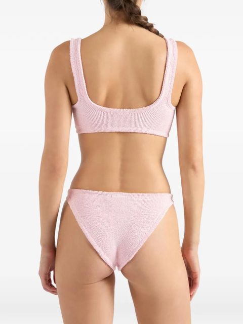 Hunza G Julia ring-detail crinkle-effect bikini - Pink