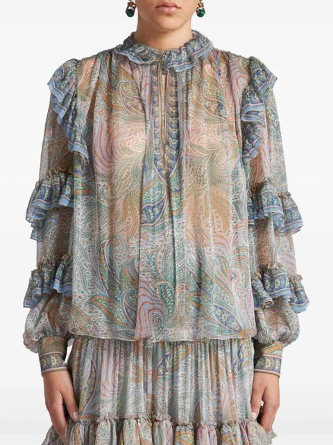 ETRO ruffled silk blouse - White - zdjęcie produktu nr 2