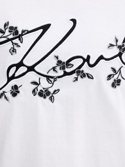 Karl Lagerfeld t-shirt bawełniany damski kolor biały A3W17018