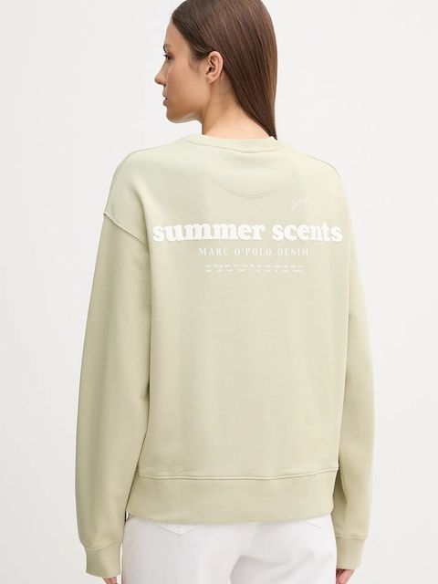 Marc O'Polo bluza bawełniana damska kolor beżowy z nadrukiem 5000006575 - zdjęcie produktu nr 1