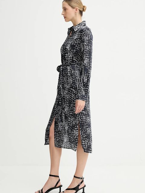 Calvin Klein sukienka kolor czarny midi rozkloszowana LV044C060G - zdjęcie produktu nr 2