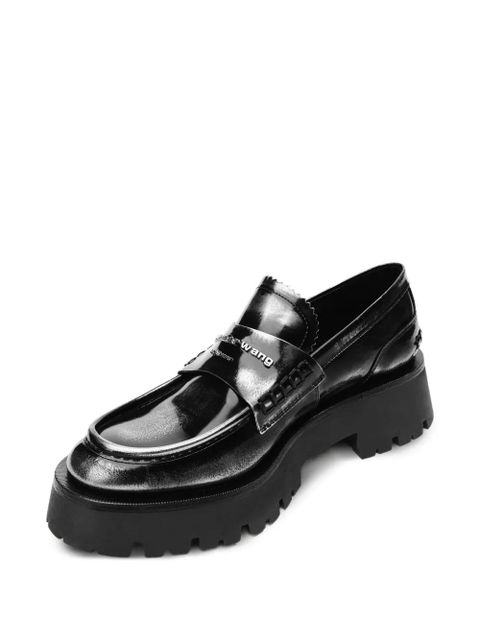 Alexander Wang lug-sole logo-plaque loafers - Black