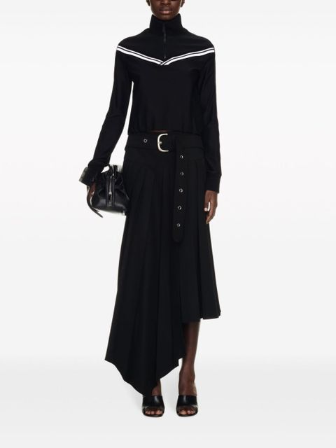 Off-White logo-band ribbed track jacket - Black