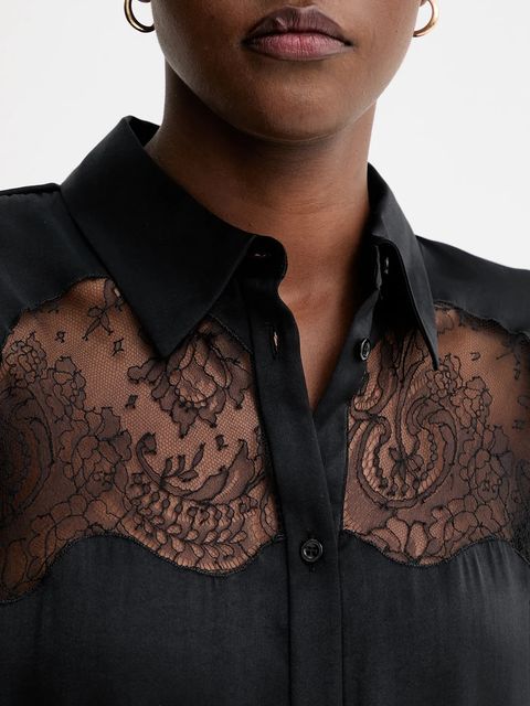 IRO koszula damska kolor czarny relaxed z kołnierzykiem klasycznym WP18BASLAN