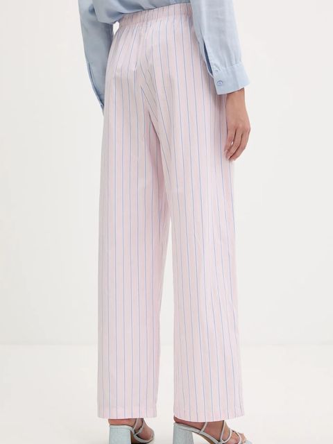 Abercrombie & Fitch spodnie bawełniane damskie kolor różowy proste high waist KI156-5288