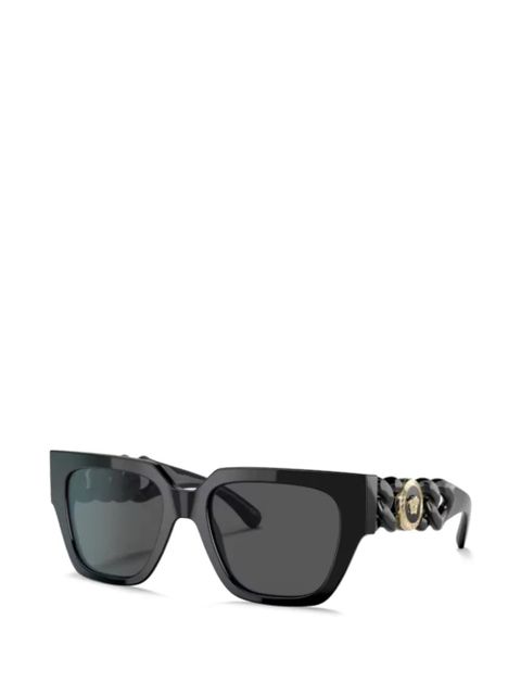 Versace Eyewear chain-design square-frame sunglasses - Black - zdjęcie produktu nr 1