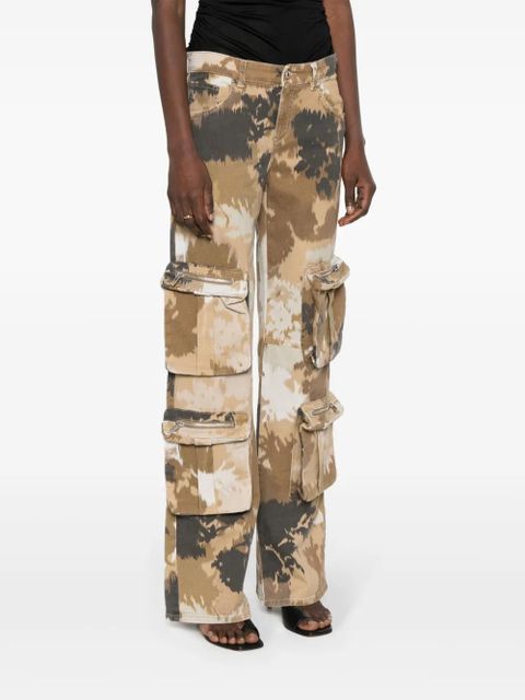 Blumarine Chiné camouflage-print cargo jeans - Brown - zdjęcie produktu nr 2