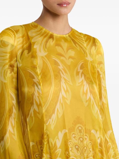 ETRO floral-print pleated mini dress - Yellow