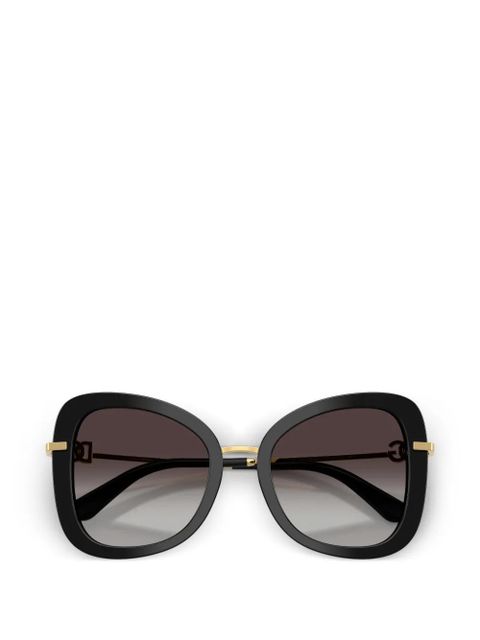 Dolce & Gabbana logo oversize-frame sunglasses - Black