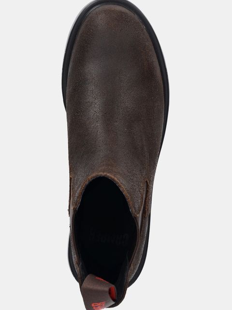 Camper sztyblety nubukowe Dean damskie kolor brązowy na płaskim obcasie K400761-006