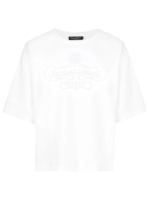 Dolce & Gabbana logo-embroidered T-shirt - White - zdjęcie produktu nr 1