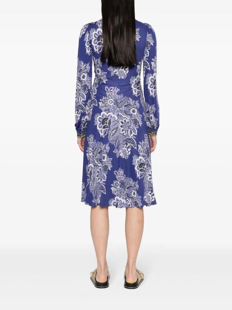 ETRO floral-print midi dress - Blue