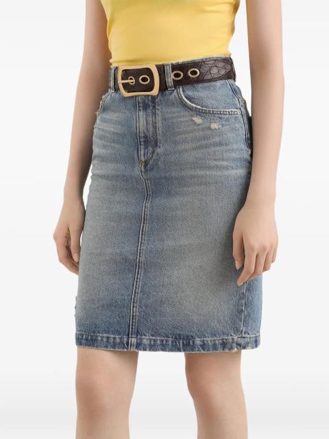 Dolce & Gabbana distressed denim mini skirt - Blue