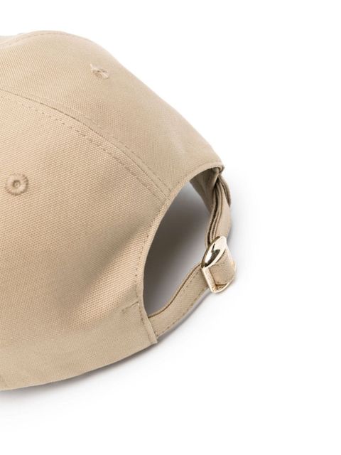 Valentino Garavani logo-plaque canvas cap - Neutrals