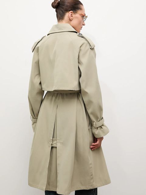 Answear.LAB trencz bawełniany kolor turkusowy