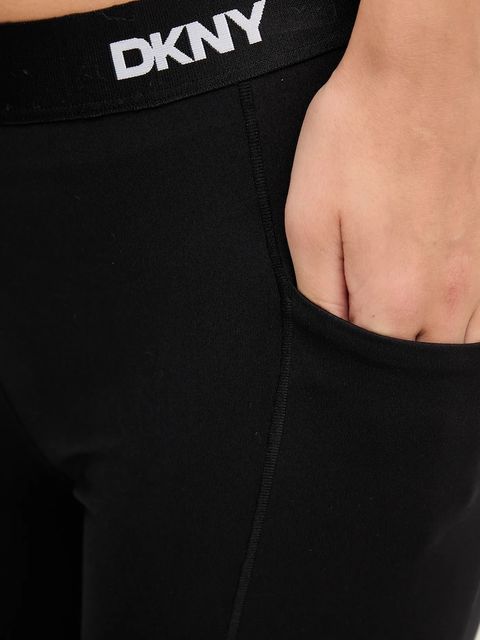 Dkny legginsy damskie kolor czarny gładkie DP5P3656