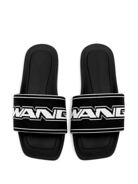 Alexander Wang logo-strap slides - Black