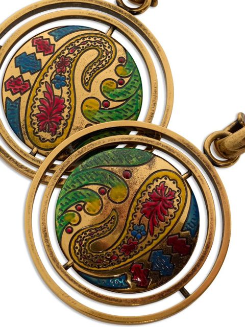 ETRO paisley button drop earrings - Gold